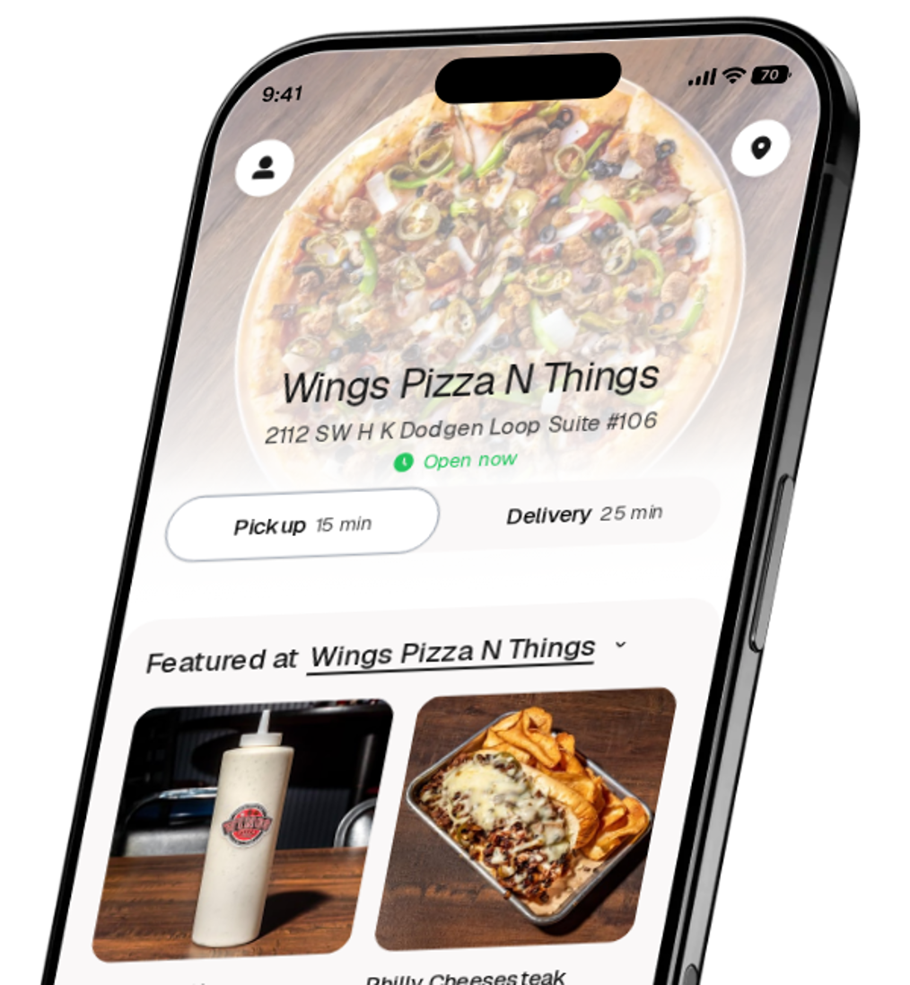 Wings Pizza N Things app preview