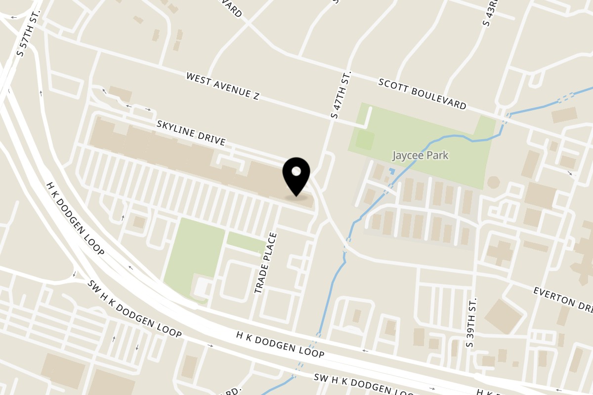 Map showing the location of Wings Pizza N Things Temple - SW HK Dodgen Loop on 2112 SW H K Dodgen Loop Suite #106 in Temple